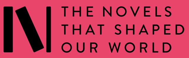 Pink logo with text: the novels that shaped our world