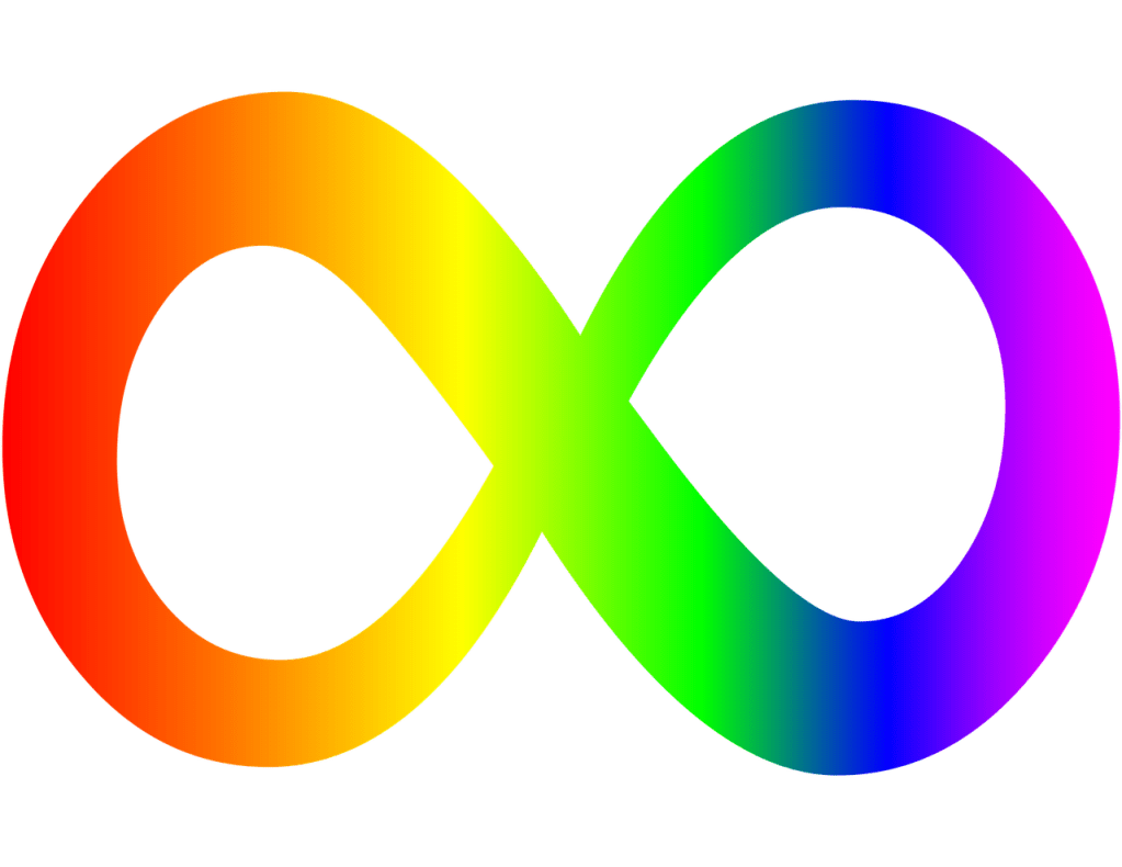 The rainbow-colored infinity symbol, which represents the diversity of the autism spectrum